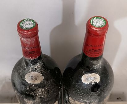 2 magnums CLOS de GAMOT - Cahors 1998 Stained...