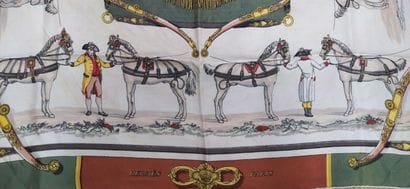 HERMES
Set of two silk squares: 
 - English-style...