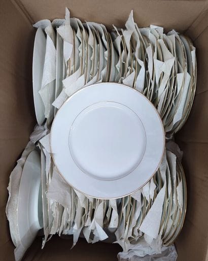 Lot of white porcelain service pieces with...