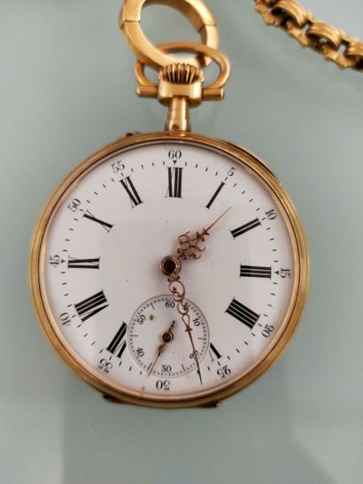 A LA GERBE D'OR
Pocket watch in 18 K yellow...