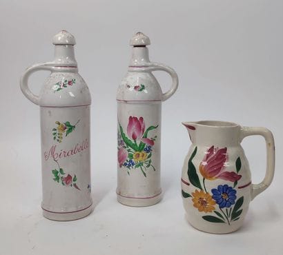 Italian earthenware coffee set with polychrome...