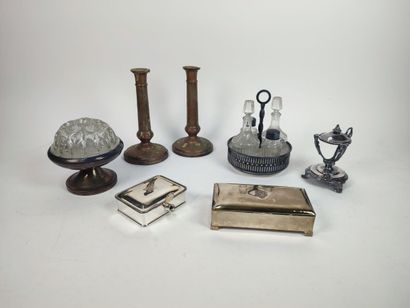 Lot of silver-plated metal including goblets,...