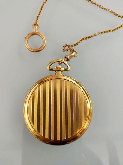 Chronometer in 18K yellow gold, enamelled...