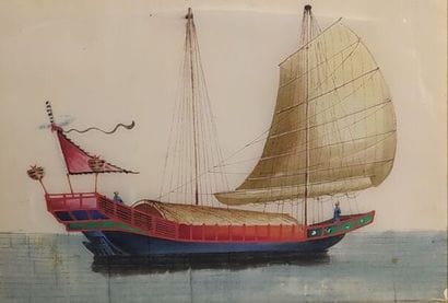 CHINA 
Set of four drawings on rice paper...