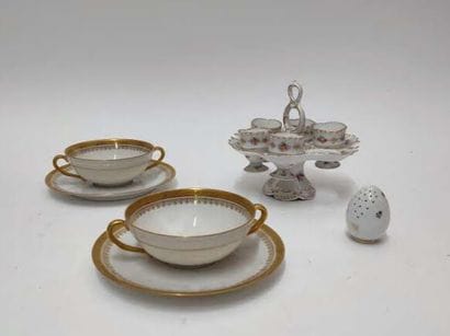 LIMOGES
Two porcelain bowls with handles...