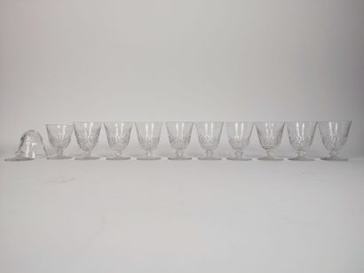 BACCARAT
Lot de onze verres à liqueur dont...