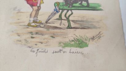 Lot of modern and contemporary drawings and...