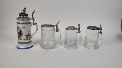 Set of glass, pewter or metal mugs
A set...