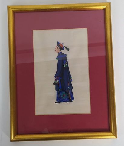 CHINA 
Set of four drawings on rice paper...