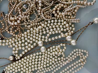 Set of pearl costume jewelry