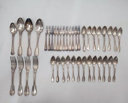 CHRISTOFLE 
Set of silver-plated flatware...