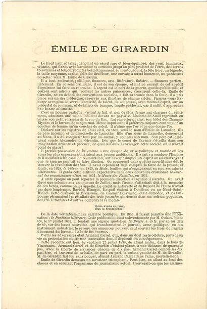 AUTOGRAPHES GIRARDIN (Émile de). 20 LAS,...