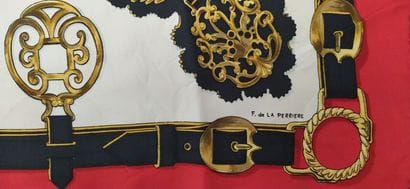 HERMES
Set of two silk squares: 
 - English-style...