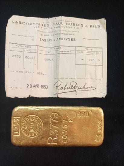 Gold ingot
Number R3779 and 60757 - 1953....