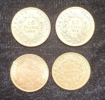 4 pieces 10 Franc gold 1900
(Worn, rubbed)

Selling...