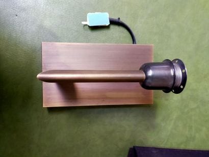 Pair of sconces in brushed black metal, black...