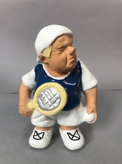 [tennis] Lot :
- glazed terracotta tennis...