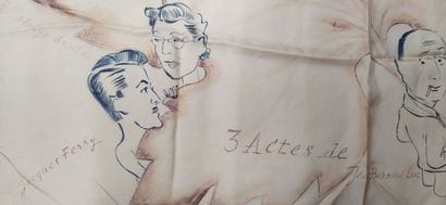 HERMES
Set of two silk squares: 
 - English-style...