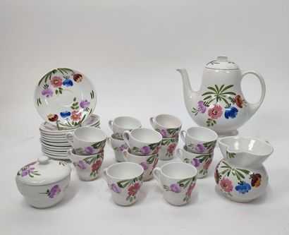 Italian earthenware coffee set with polychrome...