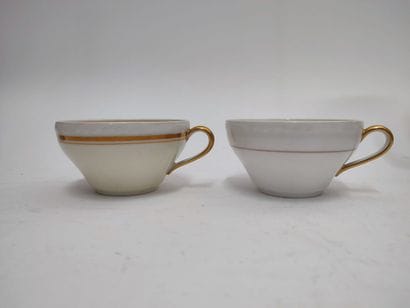 LIMOGES
Porcelain tea and cake set with polychrome...