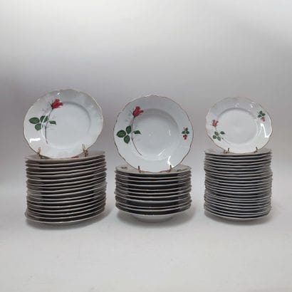Porcelain dinner service with tulip decoration...