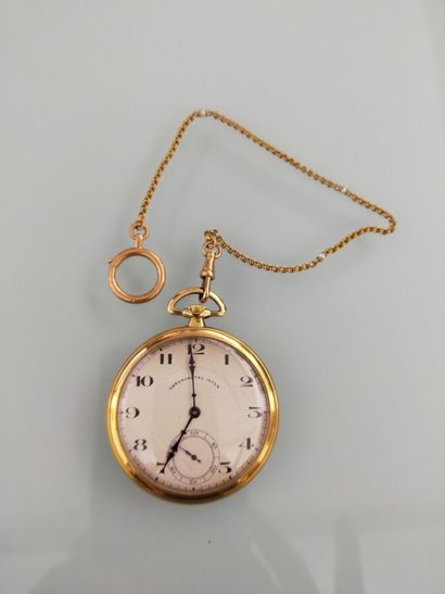 Chronometer in 18K yellow gold, enamelled...