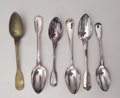 Set of silver-plated cutlery, filet pattern,...