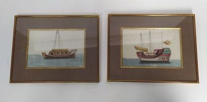 CHINA 
Set of four drawings on rice paper...