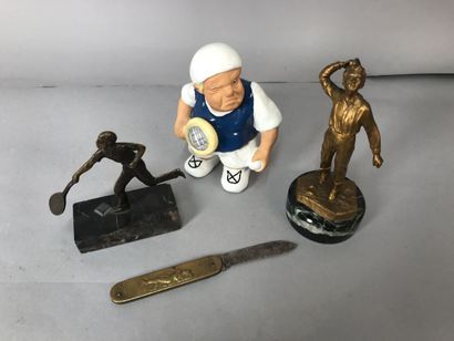 [tennis] Lot :
- glazed terracotta tennis...