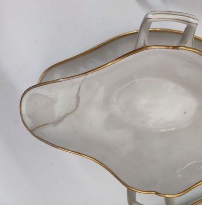 Lot of white porcelain service pieces with...