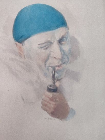 HENRION Armand (1875-1958)
Pierrot fumant...