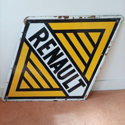 RENAULT two-sided enamelled plate
(Recto-verso)
Height...