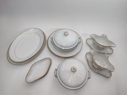 Lot of white porcelain service pieces with...