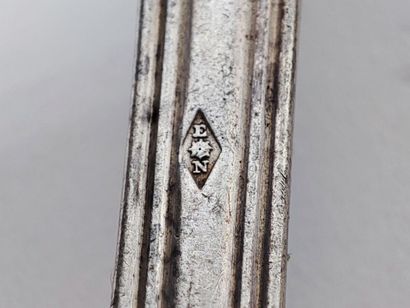 Set of five silver spoons and seven forks,...