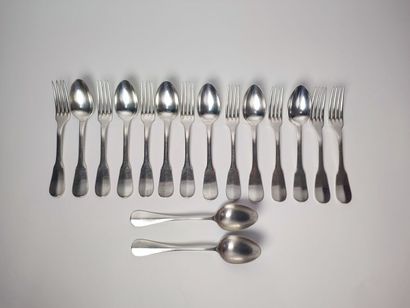 ERCUIS
Ensemble de huit fourchettes et six...