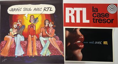 Lot of vintage posters and stickers on R...