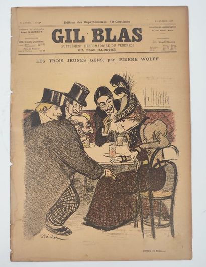 GIL BLAS
Newspaper illustrated by Steinlen,...