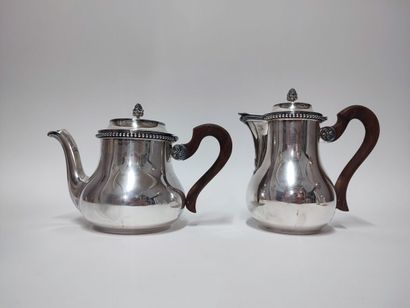 Service à thé et café en argent à décor de...