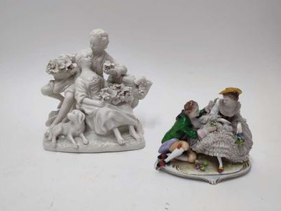 Set of porcelain subjects and boxes so Meissen,...