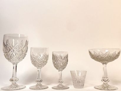 BACCARAT. Set of cut crystal glasses, 'Colbert'...