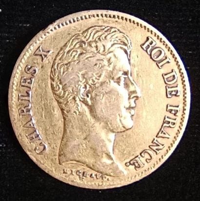 1 piece of 40 Franc Charles X gold 
(worn,...