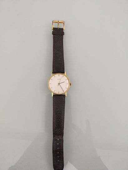 UNIVERSAL
Round men's wristwatch, 18k gold...