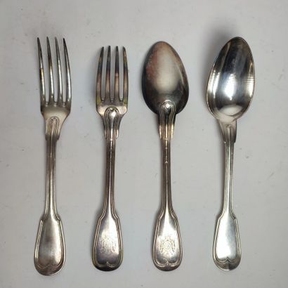 CHRISTOFLE 
Set of silver-plated flatware...