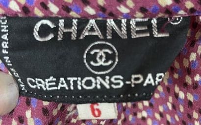 Set of two CHANEL dresses in pink silk (T....