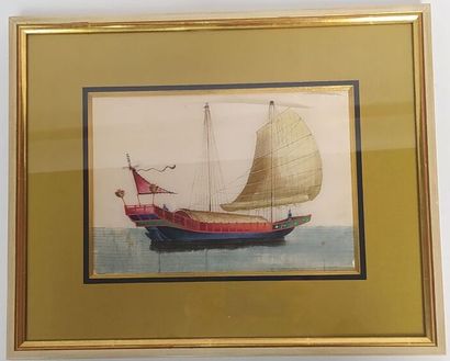 CHINA 
Set of four drawings on rice paper...