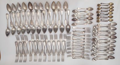 ERCUIS
Part of a silver-plated menagère,...