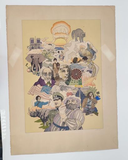 Lot of modern and contemporary drawings and...