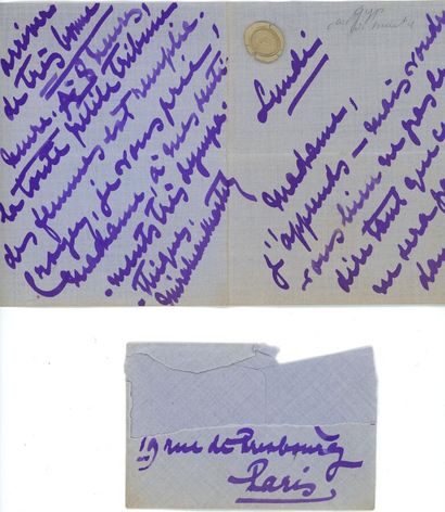 AUTOGRAPHS GYP. 2 LAS : 4 ff. to Boucher-Cadart...