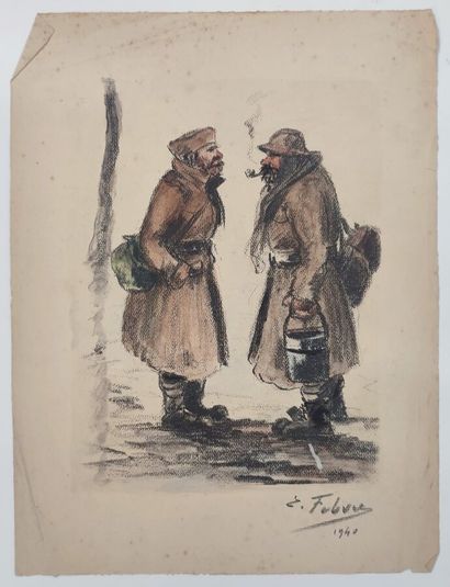 Modern school
Two soldiers
Watercolor and...