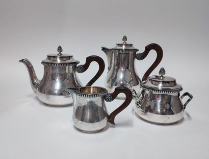 Service à thé et café en argent à décor de...